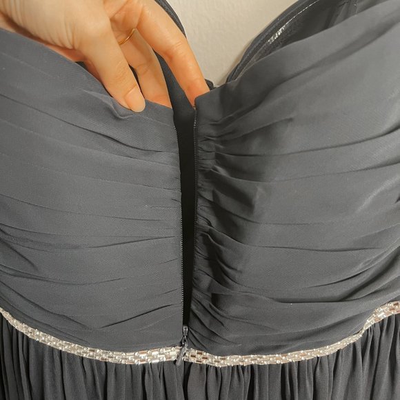 HP π NWT Jenny Packham Midnight Dress Sleeveless Rhinestone Accent - Picture 4 of 6